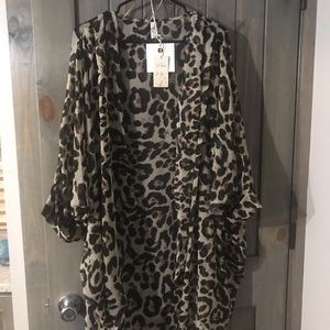 Leopard print kimono